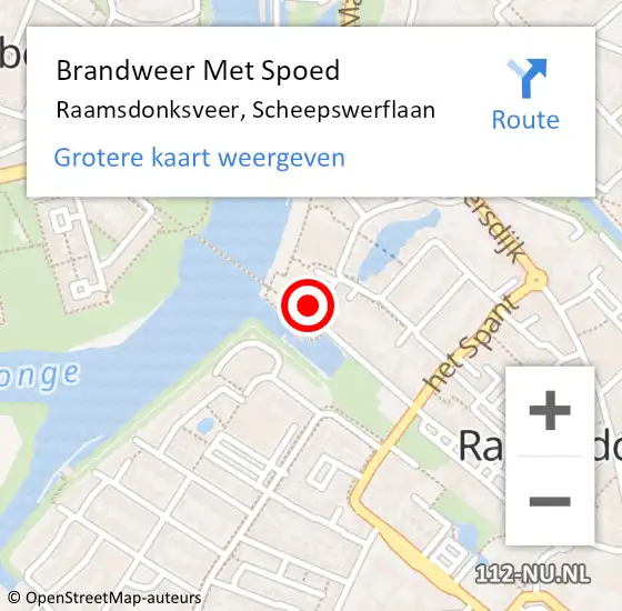 Locatie op kaart van de 112 melding: Brandweer Met Spoed Naar Raamsdonksveer, Scheepswerflaan op 26 januari 2023 18:02