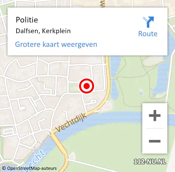 Locatie op kaart van de 112 melding: Politie Dalfsen, Kerkplein op 26 januari 2023 18:20