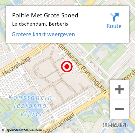 Locatie op kaart van de 112 melding: Politie Met Grote Spoed Naar Leidschendam, Berberis op 26 januari 2023 18:39