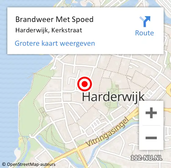 Locatie op kaart van de 112 melding: Brandweer Met Spoed Naar Harderwijk, Kerkstraat op 26 januari 2023 18:45