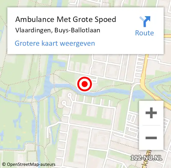 Locatie op kaart van de 112 melding: Ambulance Met Grote Spoed Naar Vlaardingen, Buys-Ballotlaan op 26 januari 2023 18:59