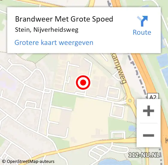 Locatie op kaart van de 112 melding: Brandweer Met Grote Spoed Naar Stein, Nijverheidsweg op 26 januari 2023 19:10