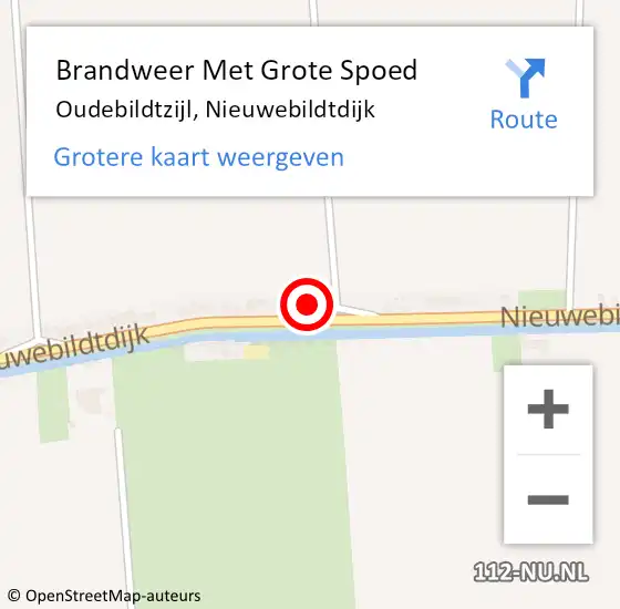 Locatie op kaart van de 112 melding: Brandweer Met Grote Spoed Naar Oudebildtzijl, Nieuwebildtdijk op 26 januari 2023 19:15