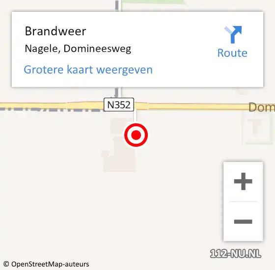 Locatie op kaart van de 112 melding: Brandweer Nagele, Domineesweg op 26 januari 2023 19:49