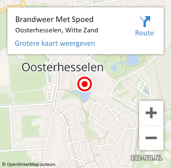 Locatie op kaart van de 112 melding: Brandweer Met Spoed Naar Oosterhesselen, Witte Zand op 26 januari 2023 20:11