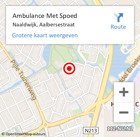 Locatie op kaart van de 112 melding: Ambulance Met Spoed Naar Naaldwijk, Aalbersestraat op 26 januari 2023 20:26