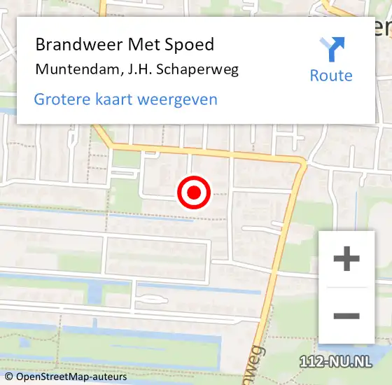 Locatie op kaart van de 112 melding: Brandweer Met Spoed Naar Muntendam, J.H. Schaperweg op 26 januari 2023 21:22