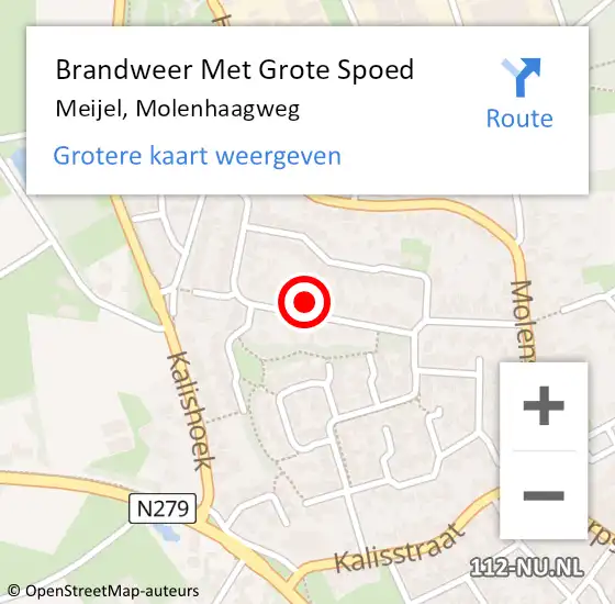 Locatie op kaart van de 112 melding: Brandweer Met Grote Spoed Naar Meijel, Molenhaagweg op 26 januari 2023 21:54