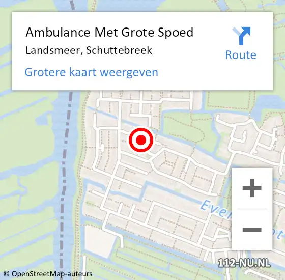 Locatie op kaart van de 112 melding: Ambulance Met Grote Spoed Naar Landsmeer, Schuttebreek op 27 januari 2023 00:24