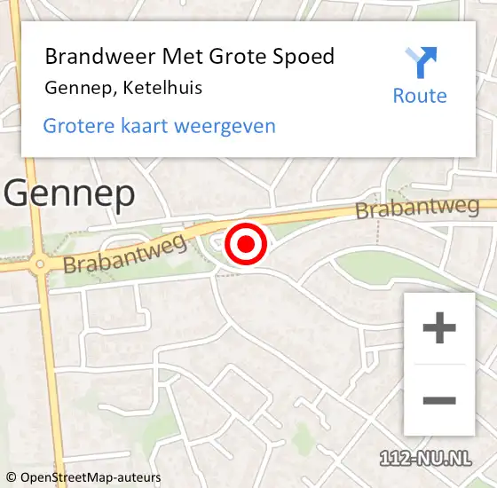 Locatie op kaart van de 112 melding: Brandweer Met Grote Spoed Naar Gennep, Ketelhuis op 27 januari 2023 02:36