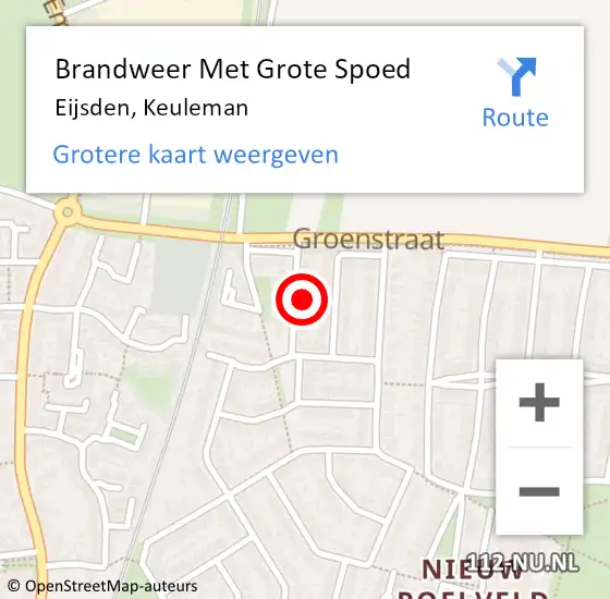 Locatie op kaart van de 112 melding: Brandweer Met Grote Spoed Naar Eijsden, Keuleman op 27 januari 2023 04:25