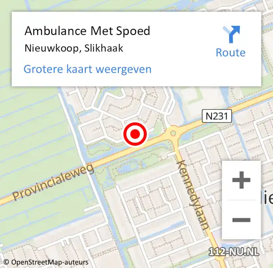 Locatie op kaart van de 112 melding: Ambulance Met Spoed Naar Nieuwkoop, Slikhaak op 27 januari 2023 07:09