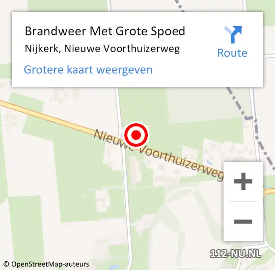 Locatie op kaart van de 112 melding: Brandweer Met Grote Spoed Naar Nijkerk, Nieuwe Voorthuizerweg op 27 januari 2023 07:10