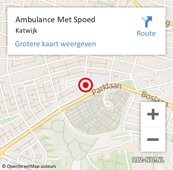 Locatie op kaart van de 112 melding: Ambulance Met Spoed Naar Katwijk op 27 januari 2023 07:26