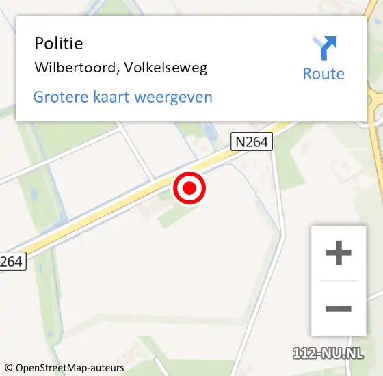 Locatie op kaart van de 112 melding: Politie Wilbertoord, Volkelseweg op 27 januari 2023 07:35