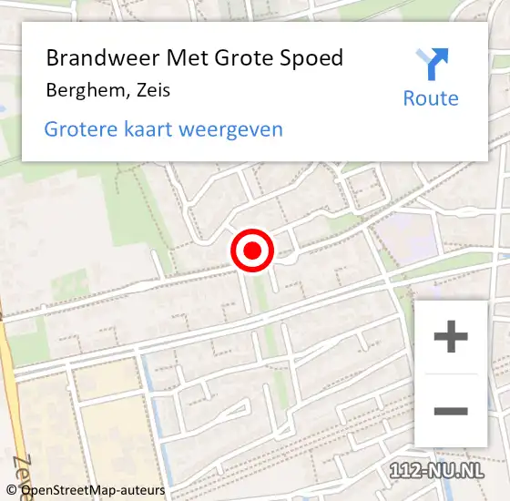 Locatie op kaart van de 112 melding: Brandweer Met Grote Spoed Naar Berghem, Zeis op 27 januari 2023 08:06