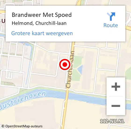 Locatie op kaart van de 112 melding: Brandweer Met Spoed Naar Helmond, Churchill-laan op 27 januari 2023 09:06