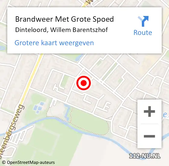 Locatie op kaart van de 112 melding: Brandweer Met Grote Spoed Naar Dinteloord, Willem Barentszhof op 27 januari 2023 09:09