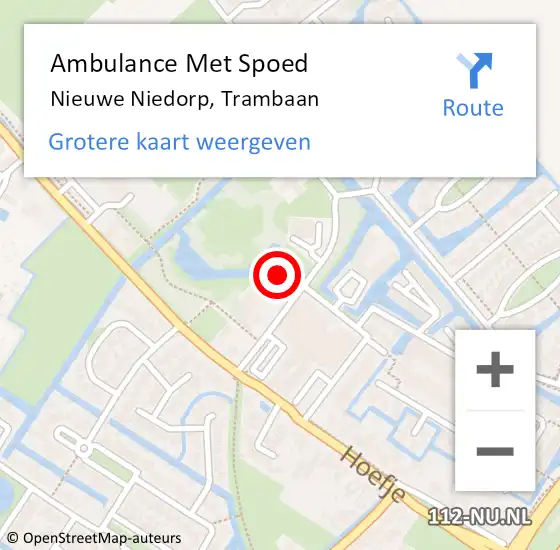 Locatie op kaart van de 112 melding: Ambulance Met Spoed Naar Nieuwe Niedorp, Trambaan op 27 januari 2023 09:28