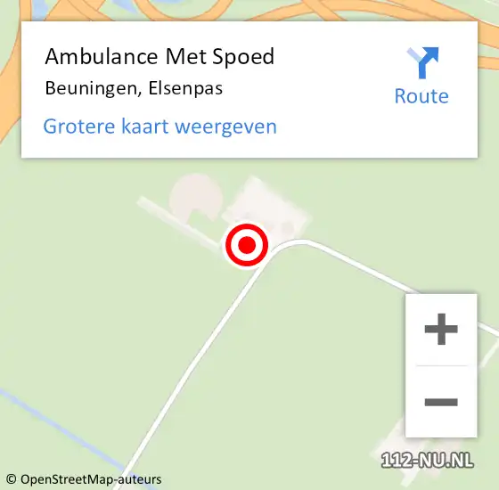 Locatie op kaart van de 112 melding: Ambulance Met Spoed Naar Beuningen, Elsenpas op 27 januari 2023 09:37
