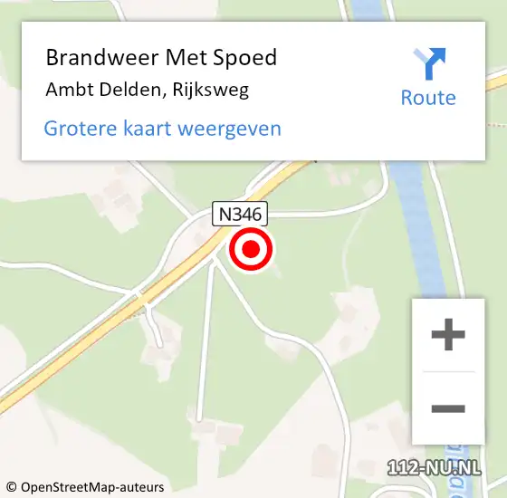 Locatie op kaart van de 112 melding: Brandweer Met Spoed Naar Ambt Delden, Rijksweg op 27 januari 2023 10:03