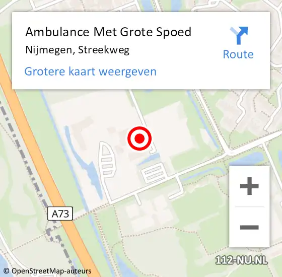 Locatie op kaart van de 112 melding: Ambulance Met Grote Spoed Naar Nijmegen, Streekweg op 27 januari 2023 10:28