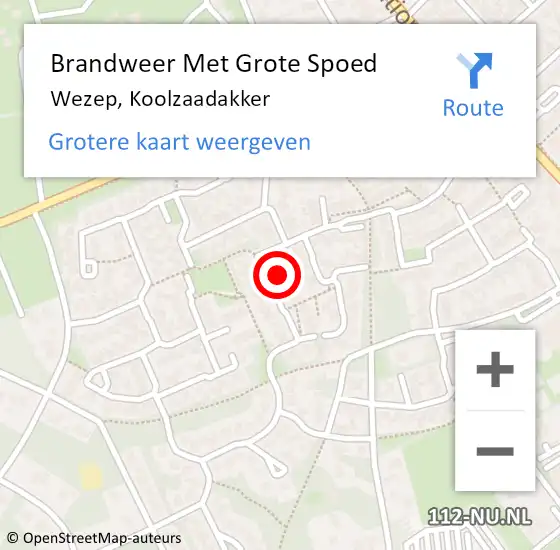 Locatie op kaart van de 112 melding: Brandweer Met Grote Spoed Naar Wezep, Koolzaadakker op 27 januari 2023 10:39