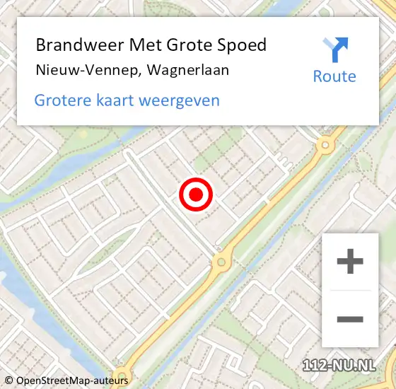 Locatie op kaart van de 112 melding: Brandweer Met Grote Spoed Naar Nieuw-Vennep, Wagnerlaan op 27 januari 2023 10:53