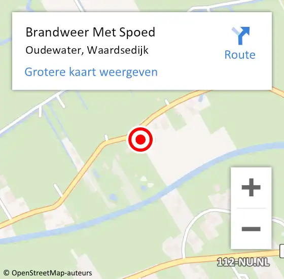 Locatie op kaart van de 112 melding: Brandweer Met Spoed Naar Oudewater, Waardsedijk op 27 januari 2023 11:00