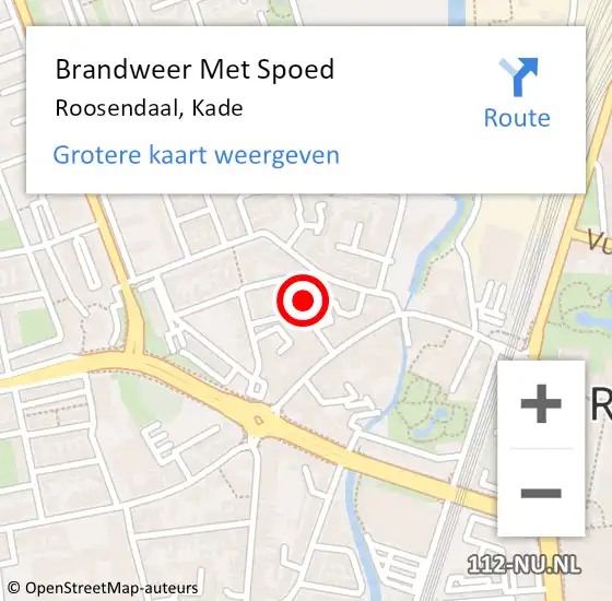 Locatie op kaart van de 112 melding: Brandweer Met Spoed Naar Roosendaal, Kade op 27 januari 2023 11:06