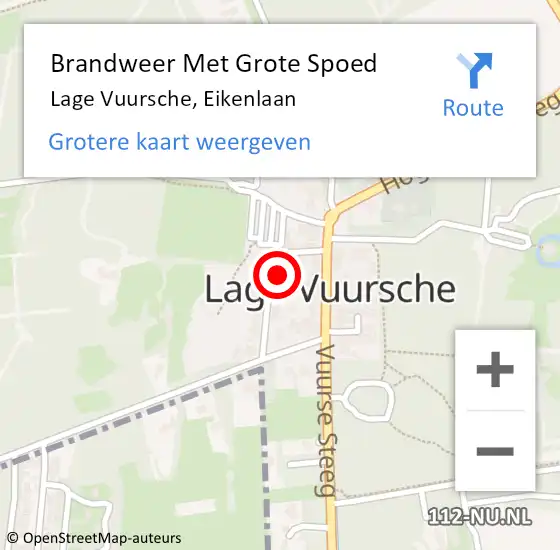 Locatie op kaart van de 112 melding: Brandweer Met Grote Spoed Naar Lage Vuursche, Eikenlaan op 27 januari 2023 11:15