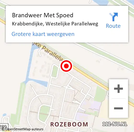 Locatie op kaart van de 112 melding: Brandweer Met Spoed Naar Krabbendijke, Westelijke Parallelweg op 27 januari 2023 11:27