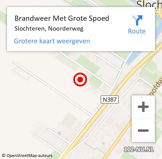 Locatie op kaart van de 112 melding: Brandweer Met Grote Spoed Naar Slochteren, Noorderweg op 27 januari 2023 11:35