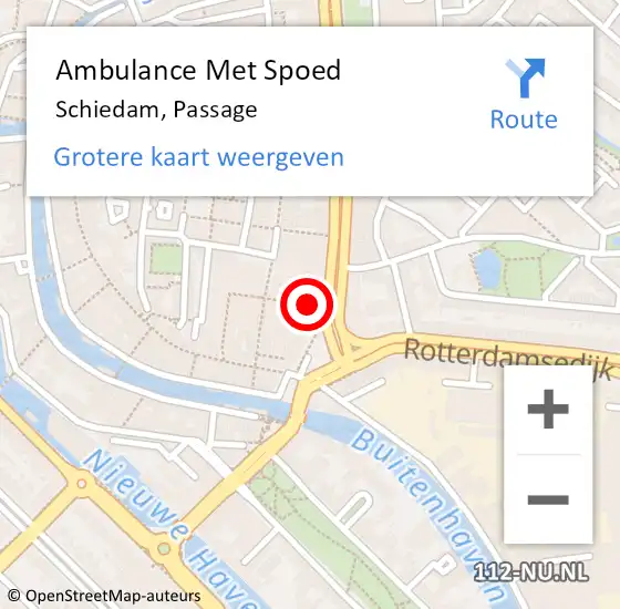 Locatie op kaart van de 112 melding: Ambulance Met Spoed Naar Schiedam, Passage op 27 januari 2023 11:43