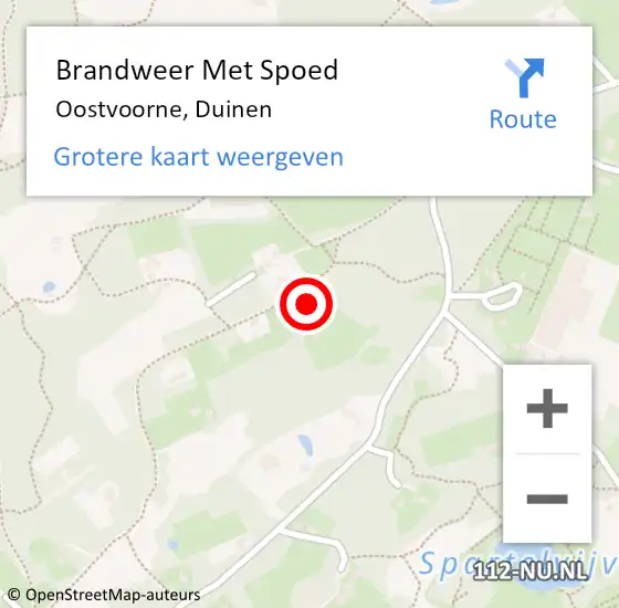 Locatie op kaart van de 112 melding: Brandweer Met Spoed Naar Oostvoorne, Duinen op 27 januari 2023 11:58