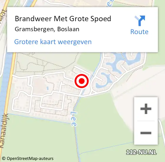 Locatie op kaart van de 112 melding: Brandweer Met Grote Spoed Naar Gramsbergen, Boslaan op 27 januari 2023 12:04