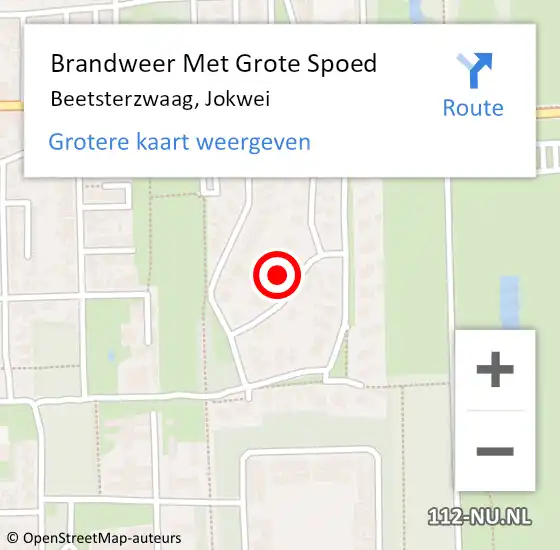 Locatie op kaart van de 112 melding: Brandweer Met Grote Spoed Naar Beetsterzwaag, Jokwei op 27 januari 2023 12:08