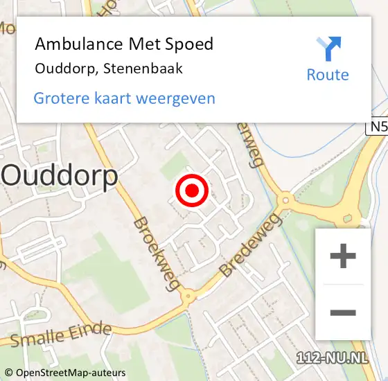 Locatie op kaart van de 112 melding: Ambulance Met Spoed Naar Ouddorp, Stenenbaak op 27 januari 2023 12:17