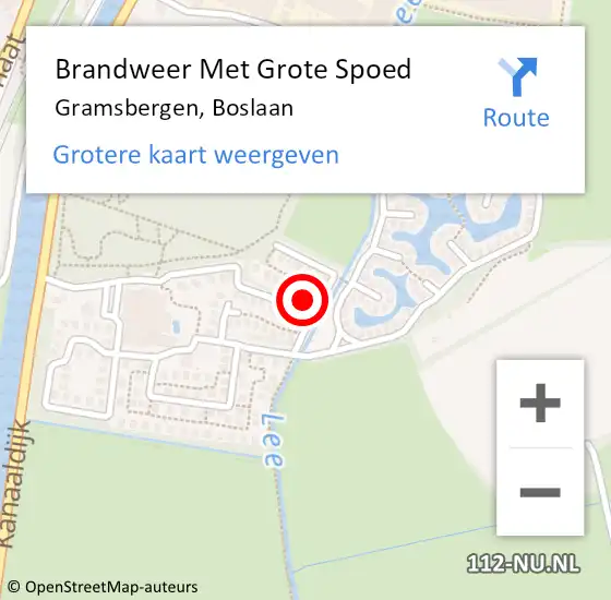 Locatie op kaart van de 112 melding: Brandweer Met Grote Spoed Naar Gramsbergen, Boslaan op 27 januari 2023 12:30