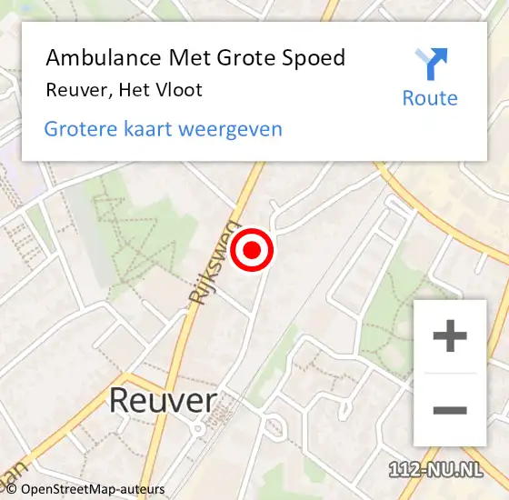 Locatie op kaart van de 112 melding: Ambulance Met Grote Spoed Naar Reuver, Het Vloot op 27 januari 2023 13:28