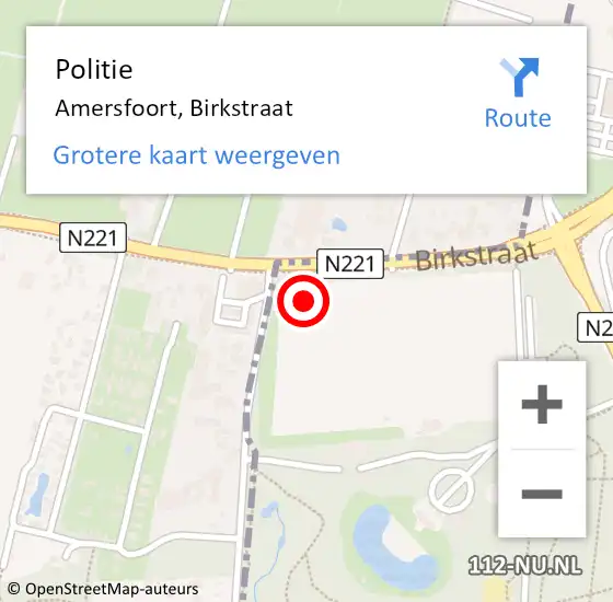 Locatie op kaart van de 112 melding: Politie Amersfoort, Birkstraat op 27 januari 2023 13:42