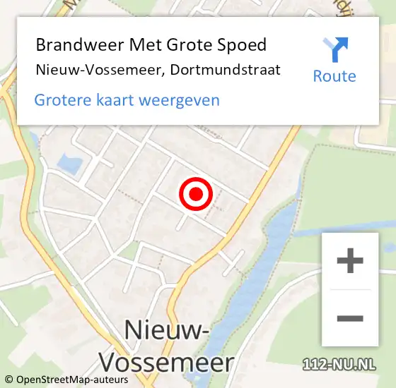 Locatie op kaart van de 112 melding: Brandweer Met Grote Spoed Naar Nieuw-Vossemeer, Dortmundstraat op 27 januari 2023 13:44