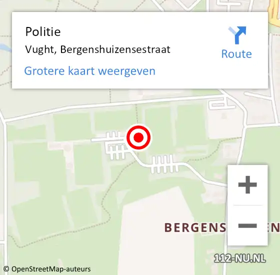 Locatie op kaart van de 112 melding: Politie Vught, Bergenshuizensestraat op 27 januari 2023 13:51