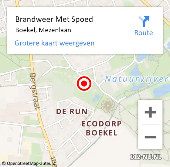 Locatie op kaart van de 112 melding: Brandweer Met Spoed Naar Boekel, Mezenlaan op 27 januari 2023 13:57