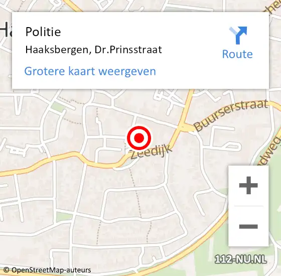 Locatie op kaart van de 112 melding: Politie Haaksbergen, Dr.Prinsstraat op 27 januari 2023 14:19