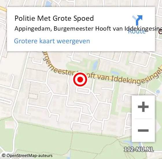 Locatie op kaart van de 112 melding: Politie Met Grote Spoed Naar Appingedam, Burgemeester Hooft van Iddekingesingel op 27 januari 2023 14:34