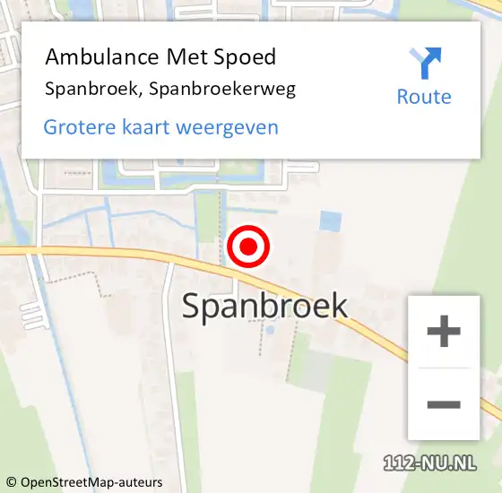 Locatie op kaart van de 112 melding: Ambulance Met Spoed Naar Spanbroek, Spanbroekerweg op 27 januari 2023 14:47