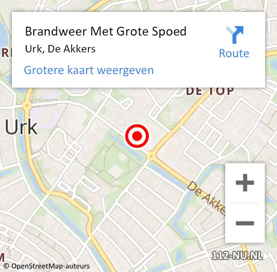 Locatie op kaart van de 112 melding: Brandweer Met Grote Spoed Naar Urk, De Akkers op 27 januari 2023 14:48