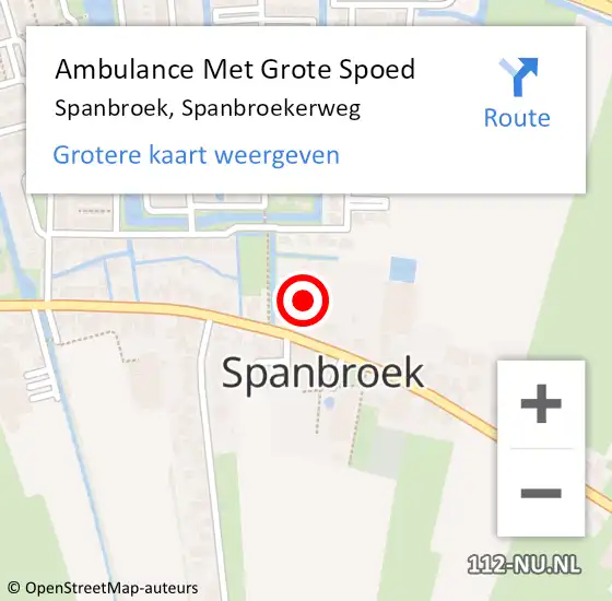 Locatie op kaart van de 112 melding: Ambulance Met Grote Spoed Naar Spanbroek, Spanbroekerweg op 27 januari 2023 14:49