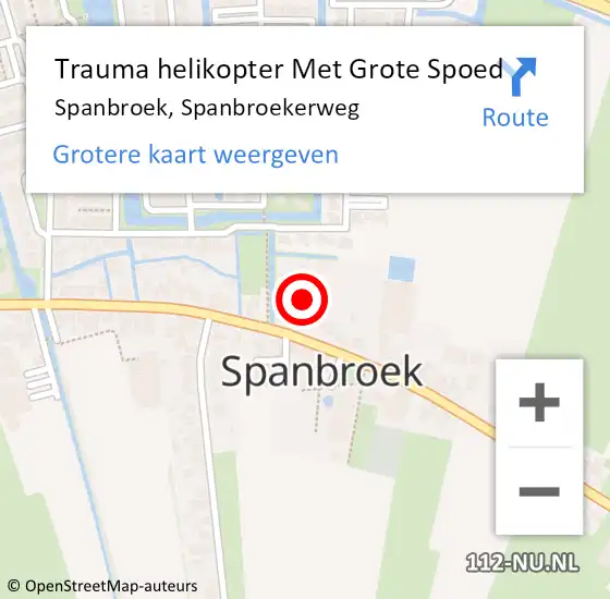 Locatie op kaart van de 112 melding: Trauma helikopter Met Grote Spoed Naar Spanbroek, Spanbroekerweg op 27 januari 2023 14:50